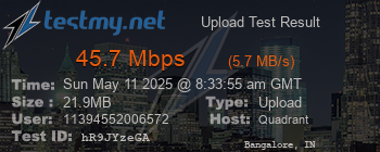 Speed Test Result