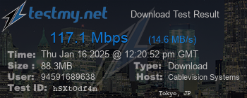 Speed Test Result