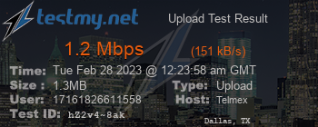 Speed Test Result