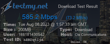 Speed Test Result