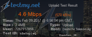 Speed Test Result