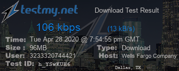 Speed Test Result