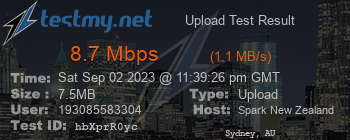 Speed Test Result