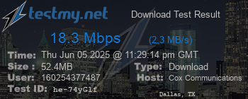 Speed Test Result