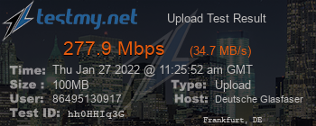 Speed Test Result