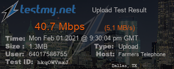 Speed Test Result