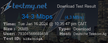 Speed Test Result