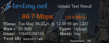Speed Test Result