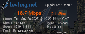 Speed Test Result