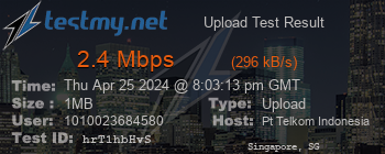 Speed Test Result