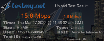 Speed Test Result