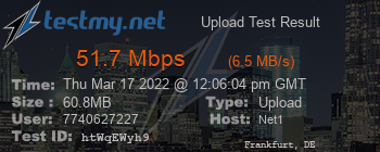 Speed Test Result