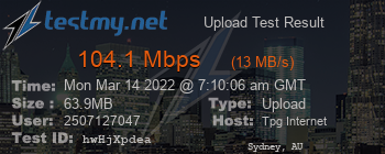 Speed Test Result