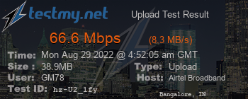 Speed Test Result