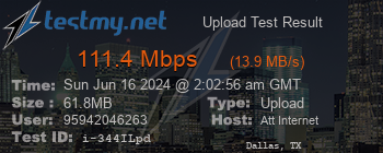 Speed Test Result