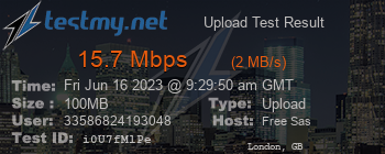 Speed Test Result