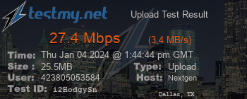 Speed Test Result