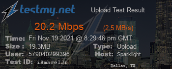 Speed Test Result