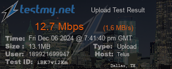 Speed Test Result