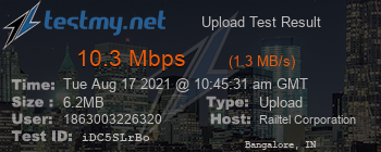 Speed Test Result