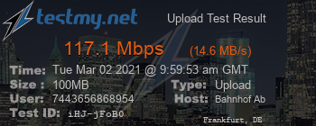 Speed Test Result