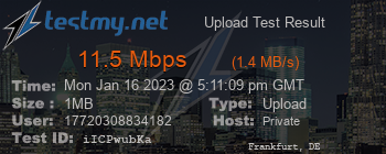 Speed Test Result