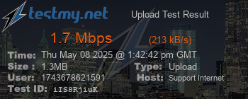 Speed Test Result