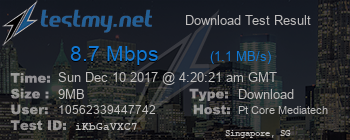 Speed Test Result