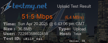 Speed Test Result