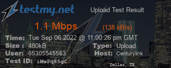 Speed Test Result