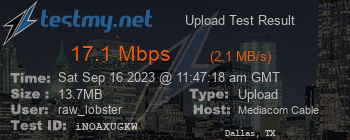 Speed Test Result