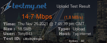 Speed Test Result