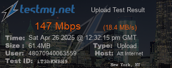 Speed Test Result