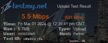 Speed Test Result