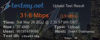 Speed Test Result