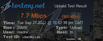 Speed Test Result