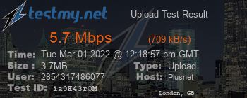 Speed Test Result