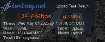 Speed Test Result