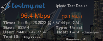 Speed Test Result