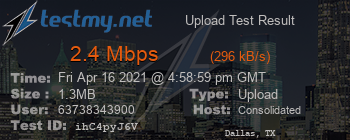 Speed Test Result