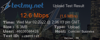 Speed Test Result