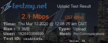 Speed Test Result