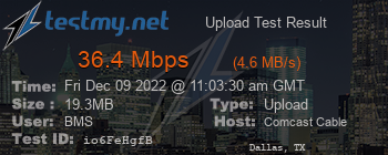 Speed Test Result