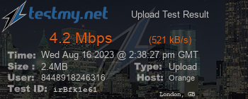 Speed Test Result