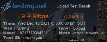 Speed Test Result