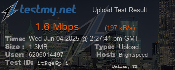 Speed Test Result
