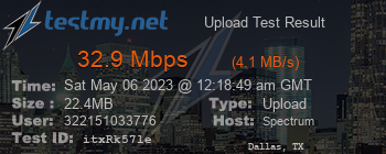 Speed Test Result