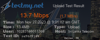 Speed Test Result