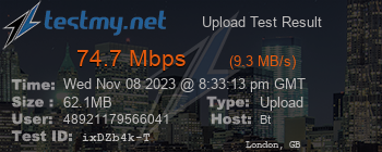 Speed Test Result