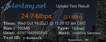 Speed Test Result